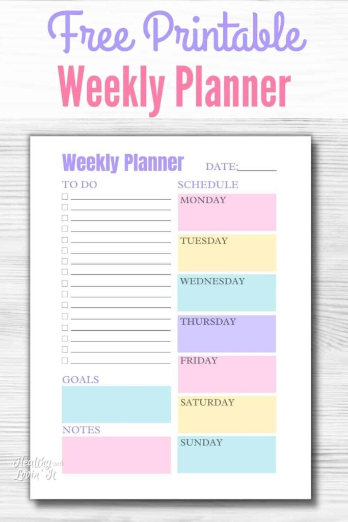 Printable Cute Weekly Planner Template