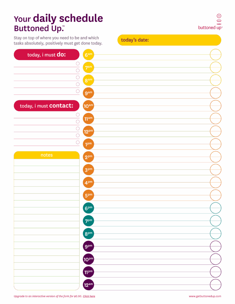 Printable Daily Agenda Planner Templates At Allbusinesstemplates