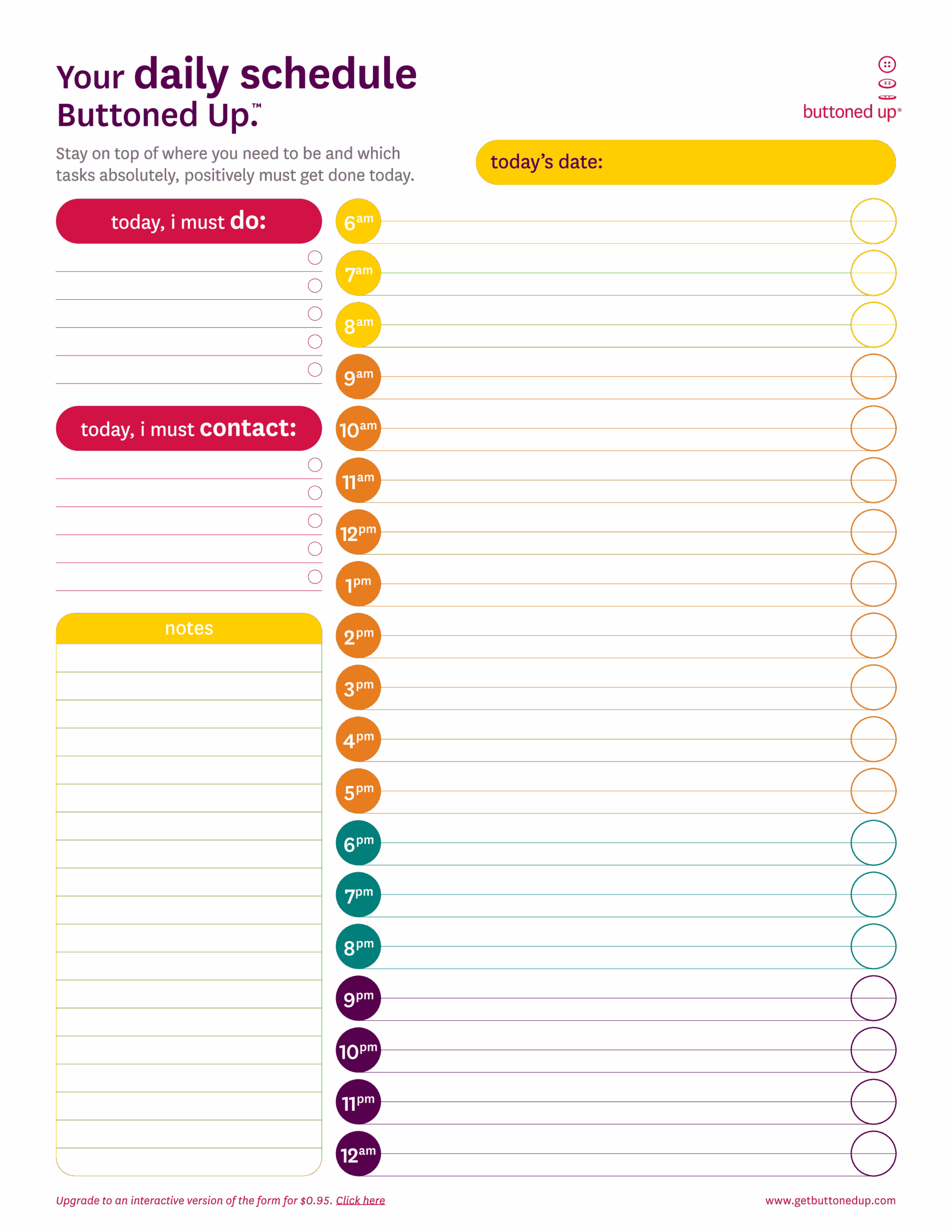 Printable Daily Agenda Planner Templates At Allbusinesstemplates