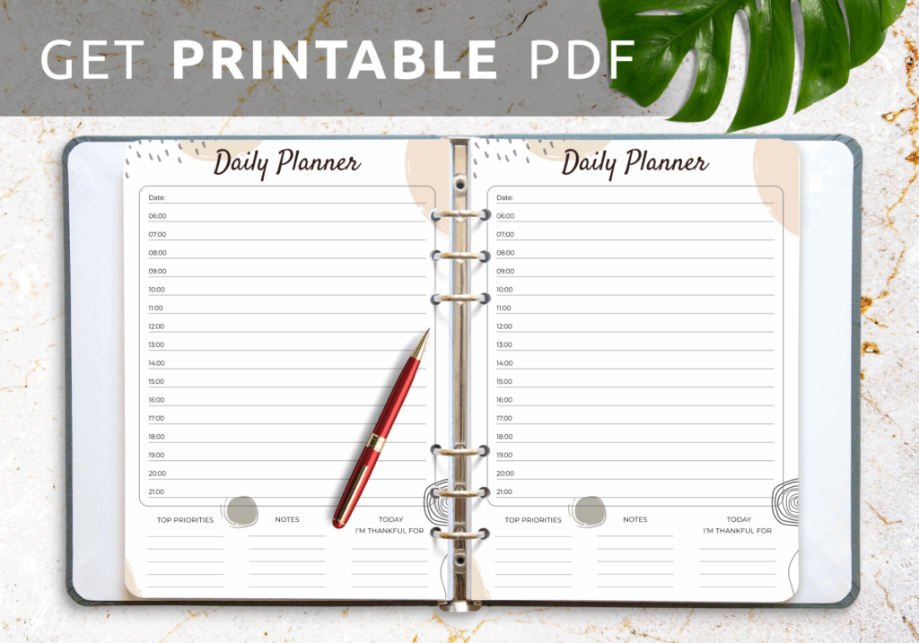 Printable Daily Planner With Time Slots
