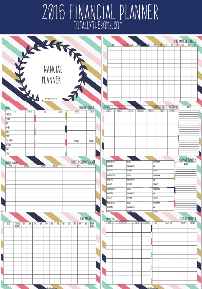 Printable Financial Planner Room Surf