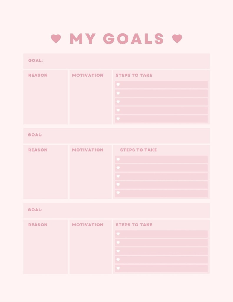 Printable Goal Planner And Tracker Template Goal Planner 60 OFF