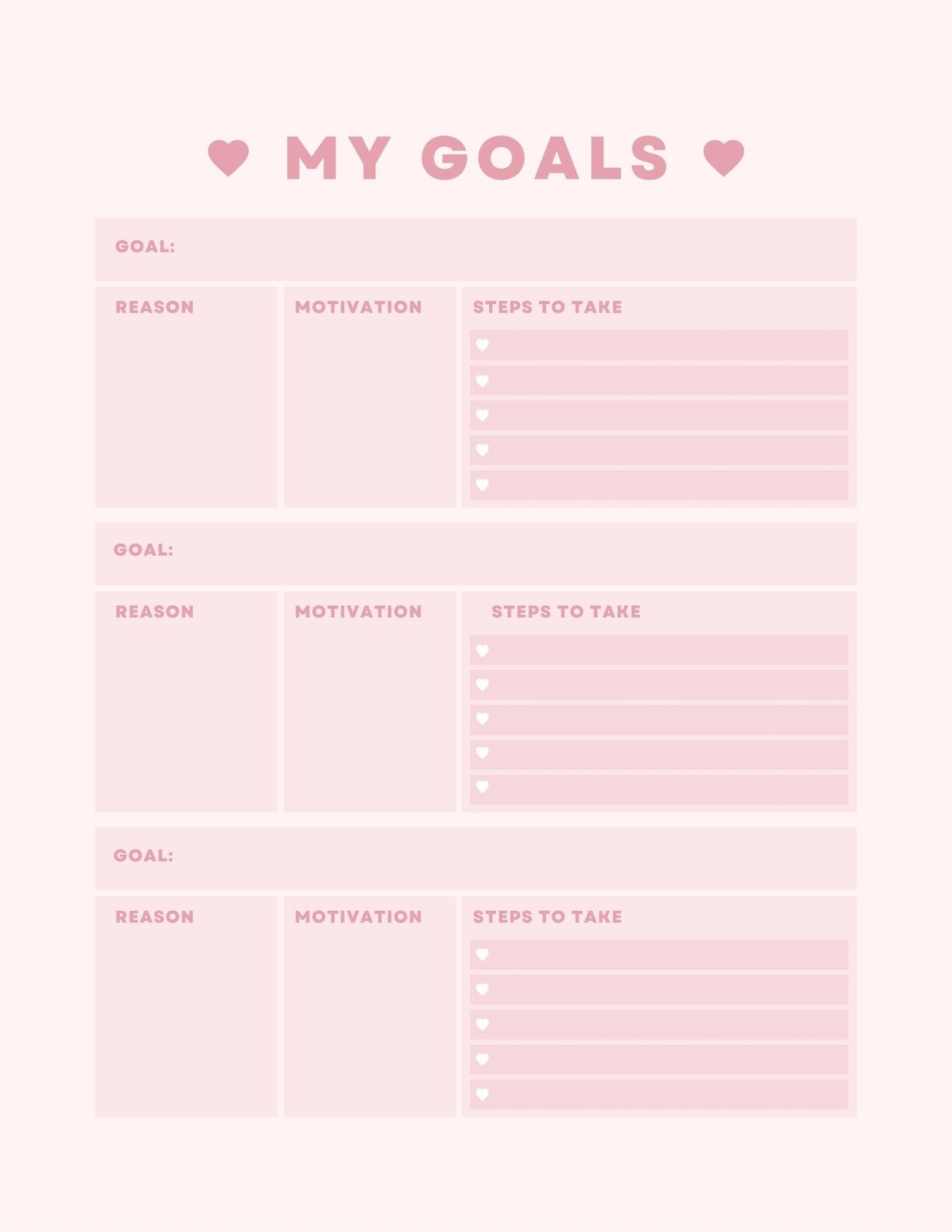 Printable Goal Planner And Tracker Template Goal Planner 60 OFF