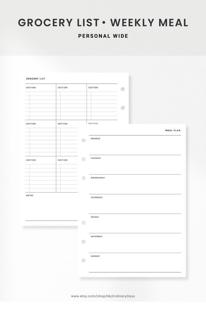 Printable Grocery List Meal Planner Artofit