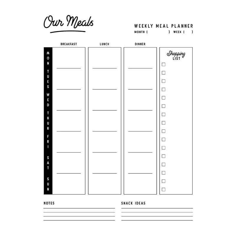 Printable Meal Planner Basic Free Download And Print For You 