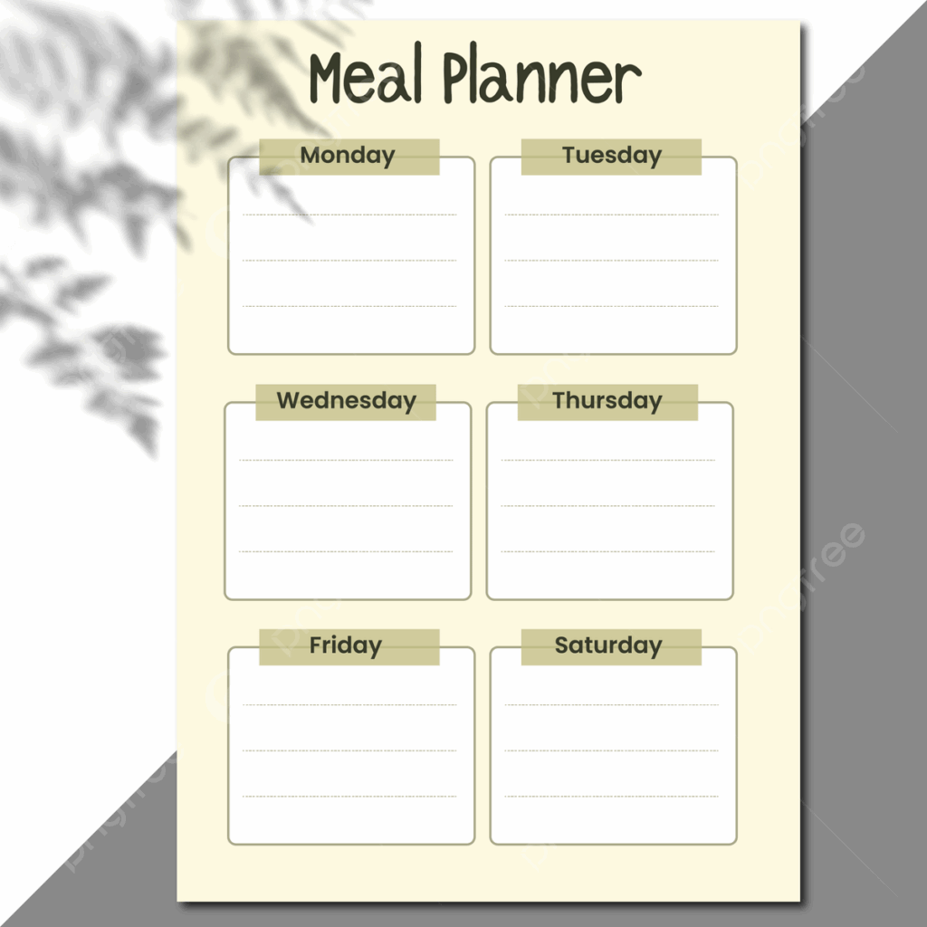 Printable Meal Planner Daily Template Download On Pngtree
