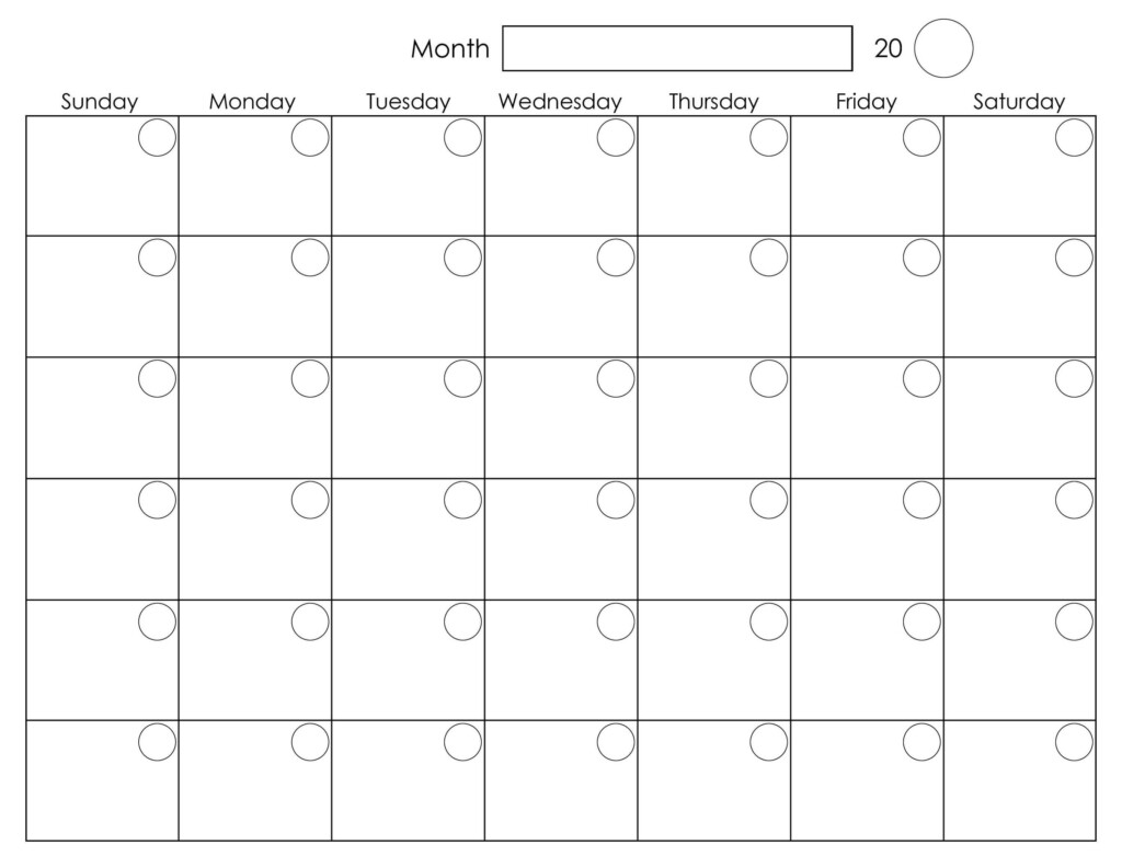 Printable Monthly Calendar Templates Printable Calendar
