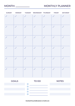 Printable Monthly Planner Templates Download For Free In PDF