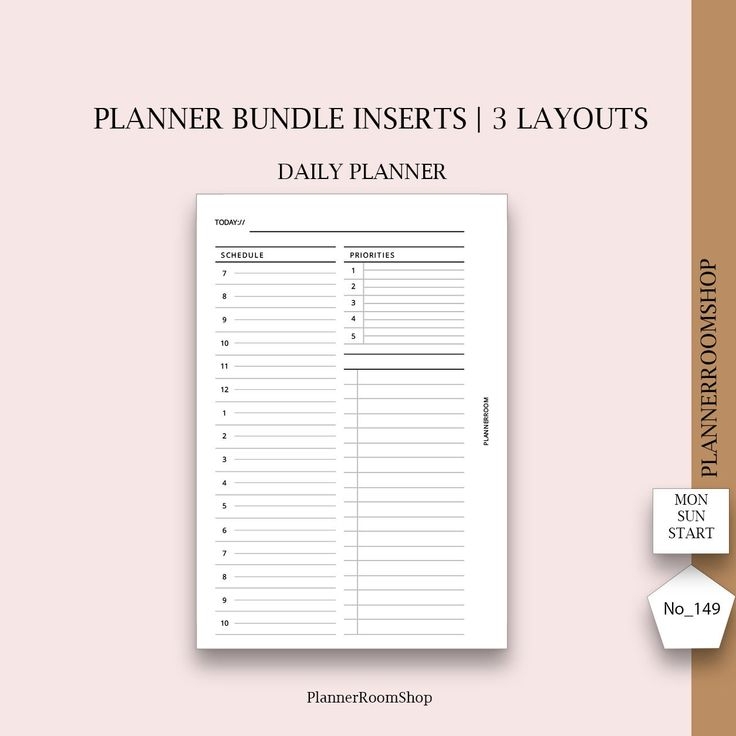 Printable Planner Bundle Undated Planner Printables A7 Pocket