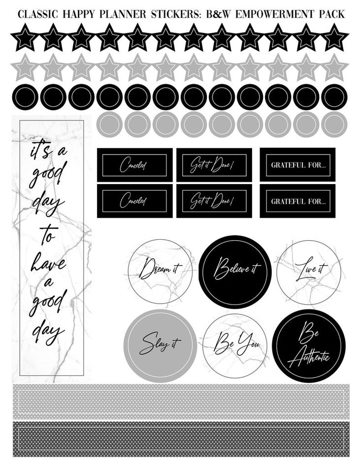 Printable Planner Sticker Template SVG Files