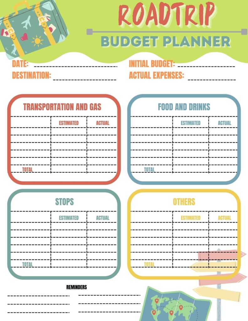 Printable Road Trip Planner