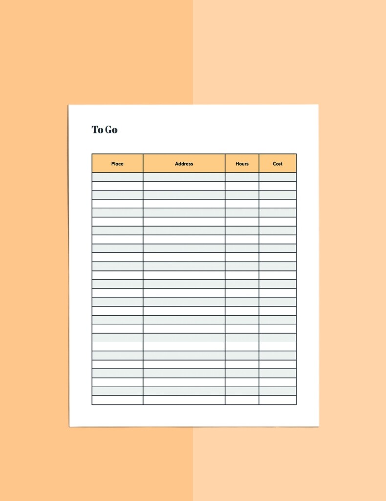 Printable Route Planner Template In Pages Word Google Docs PDF 