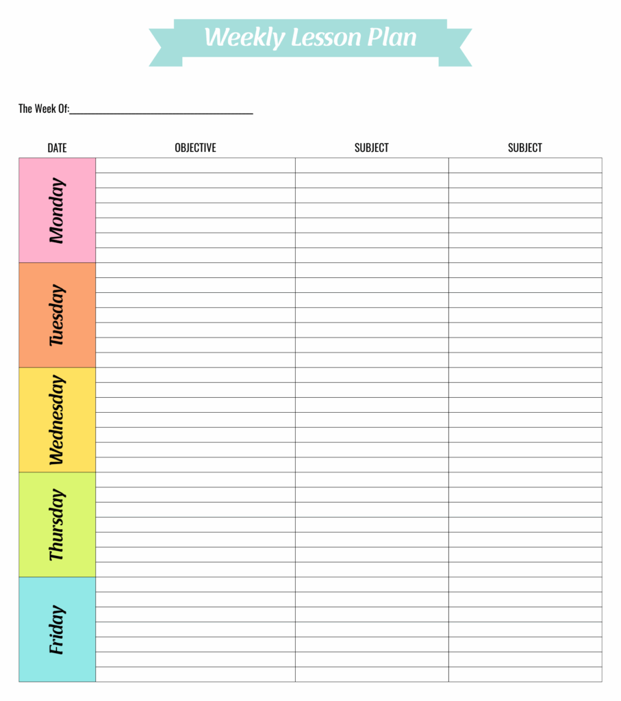 Printable Teacher Weekly Planner Free Schedule Planner Printable
