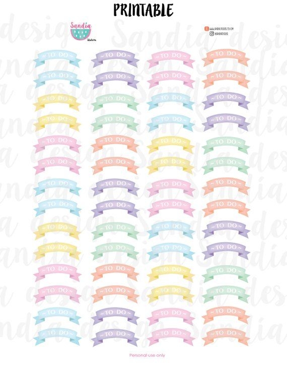 Printable To Do Banner Stickers