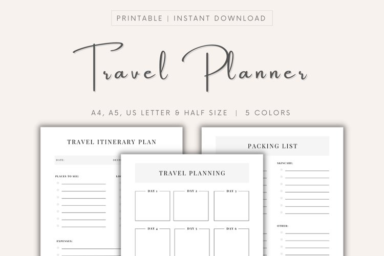 Printable Travel Planner Travel Journal Trip Planner