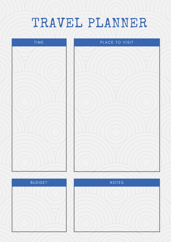 Printable Travel Planners Carrentalia Free Printable Trip Planner 