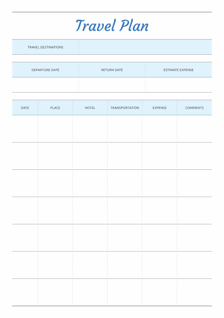 Printable Trip Planner Calendar Printables