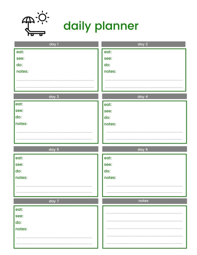 Printable Trip Planner Printable Free Templates