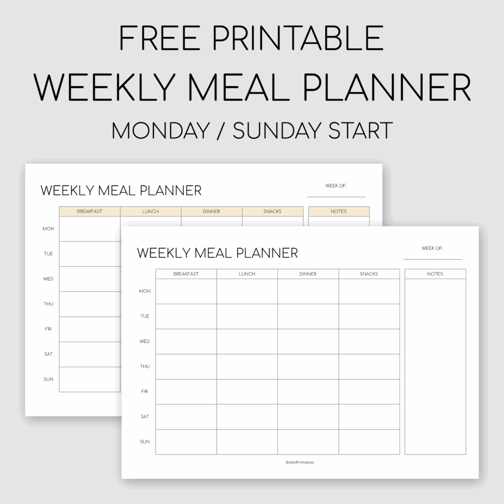 Printable Weekly Meal Planner