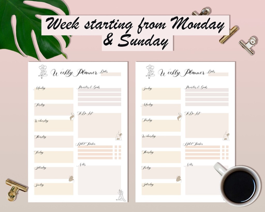 Printable Weekly Planner Aesthetic Weekly Planner Printable Etsy 