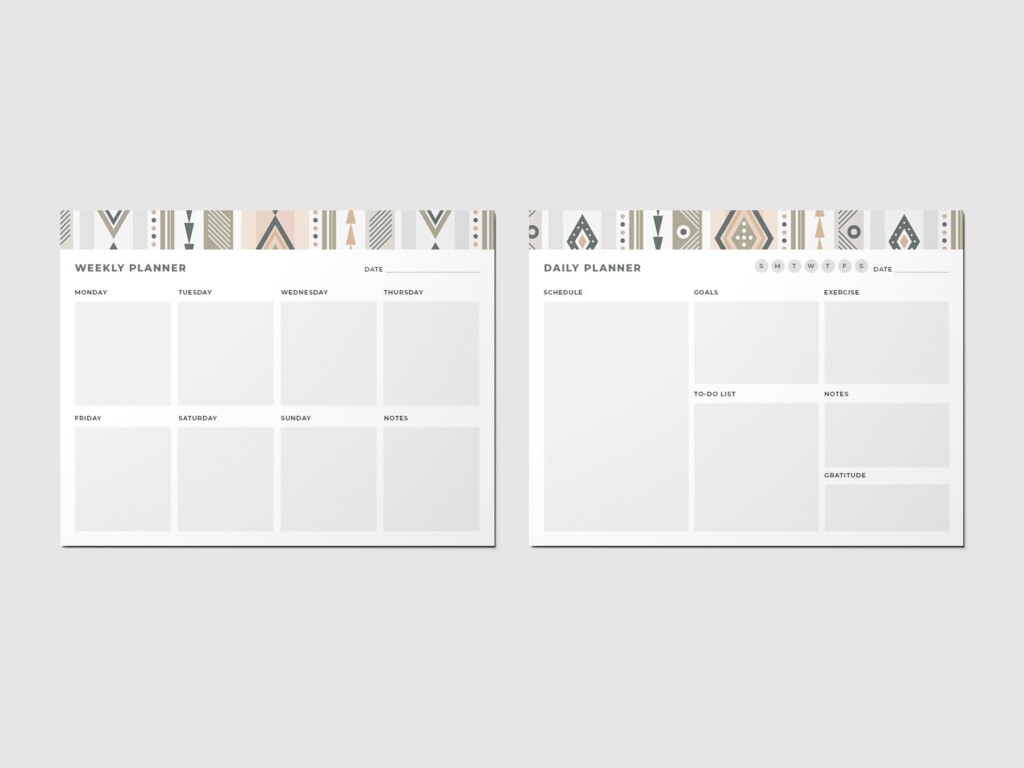Printable Weekly Planner Meal Planner Daily Planner Letter Size 