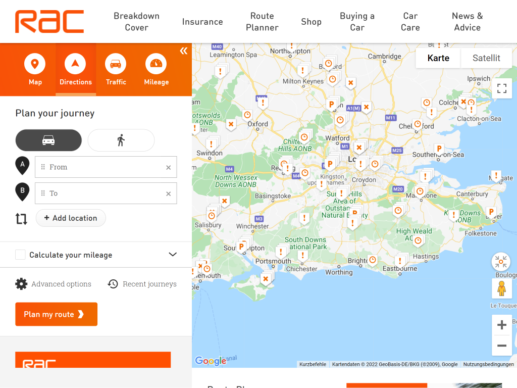 Route Planner Routeplanner co uk