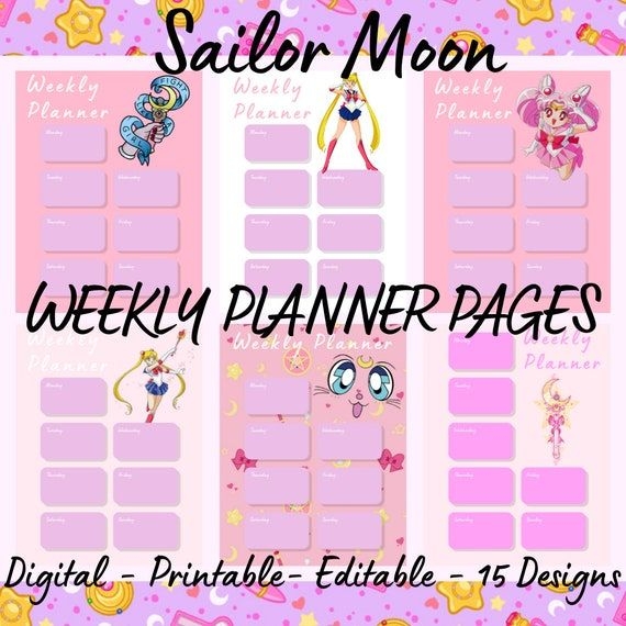 Sailor Moon Planner Anime Planner Anime Planner Printable Anime 