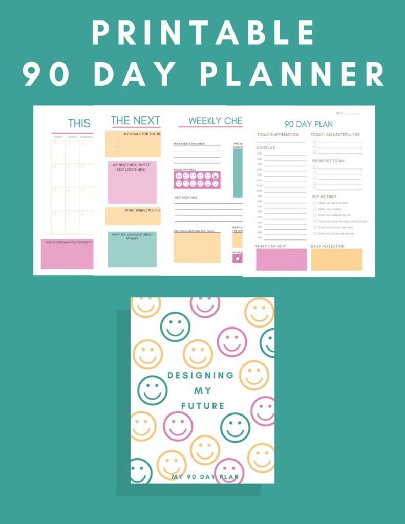 Smiley 90 Day Printable Planner Etsy