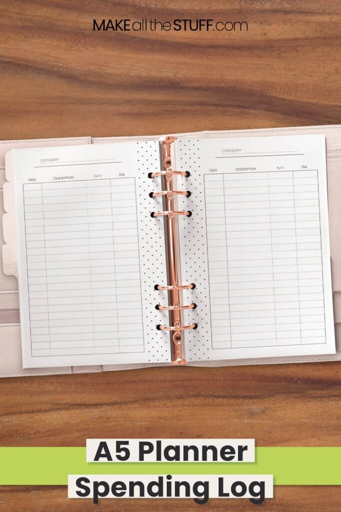 Spending Log Printable Dave Ramsey Envelope System Printable A5 