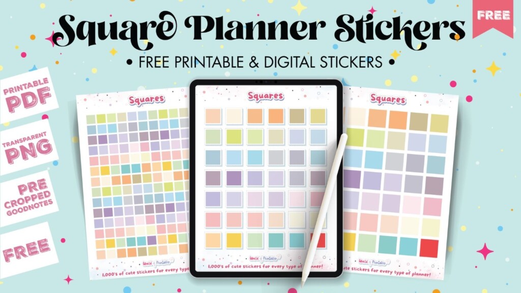 Square Planner Stickers Printable Digital World Of Printables
