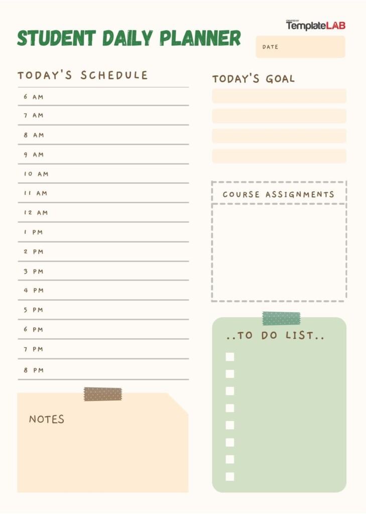 Student Planner Template Free Printable Of Student Planner Template 