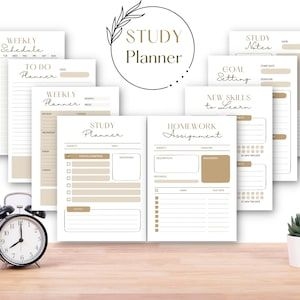 Study Planner Printable College Digital Planner School Assingment 