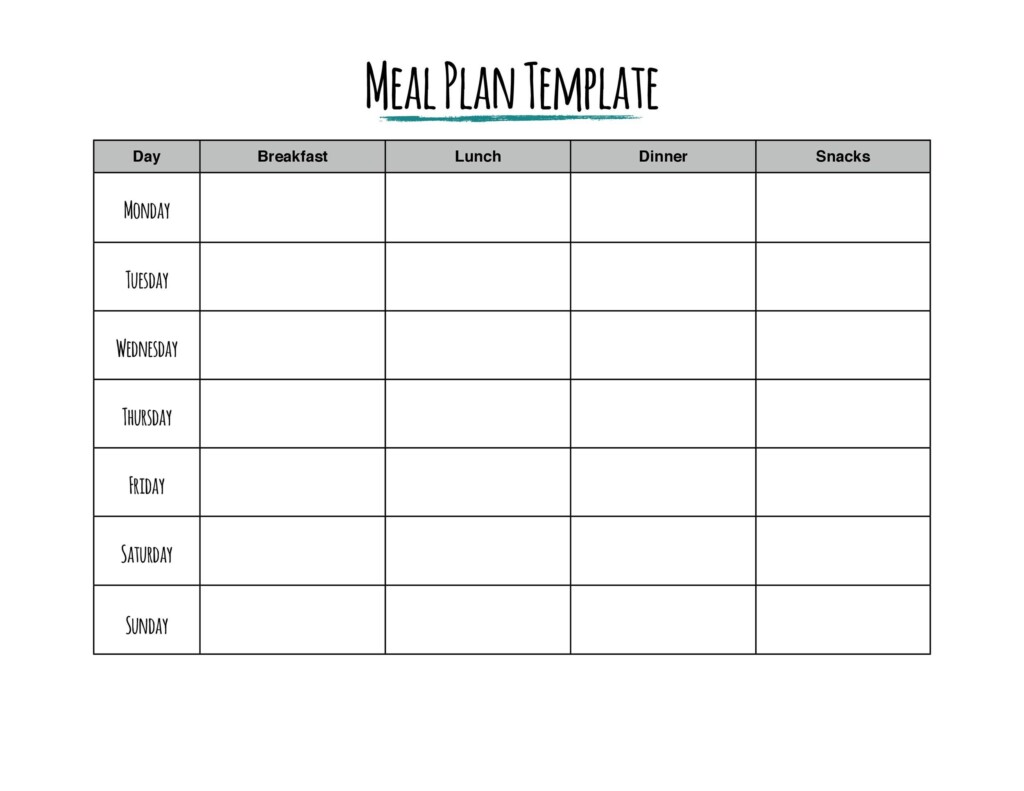 Stunning 7 Day Menu Planner Template Sparklingstemware