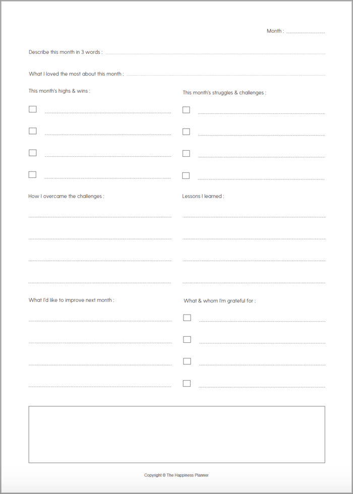 The Happiness Planner Printables James M Miller
