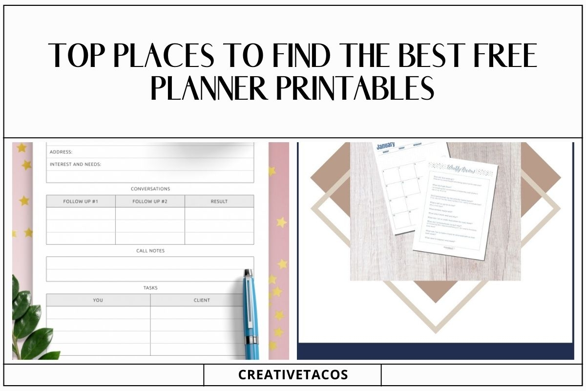 Top Places To Find The Best Free Planner Printables