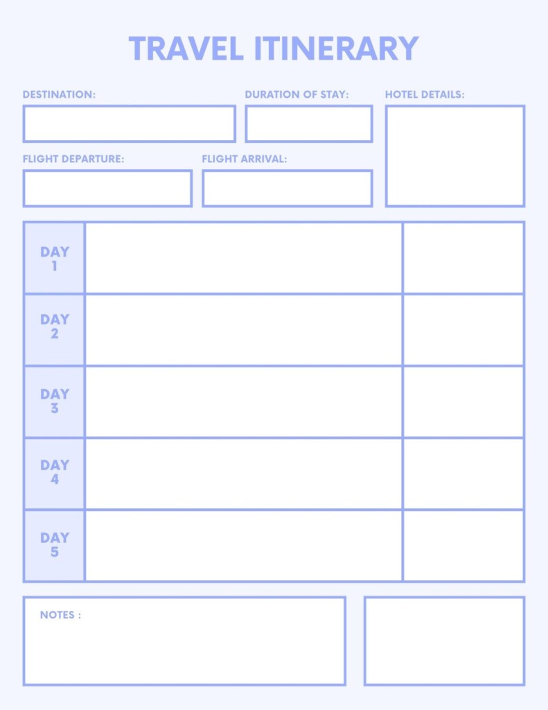 Trip Itinerary Planner Template Hq Printable Document Vrogue co