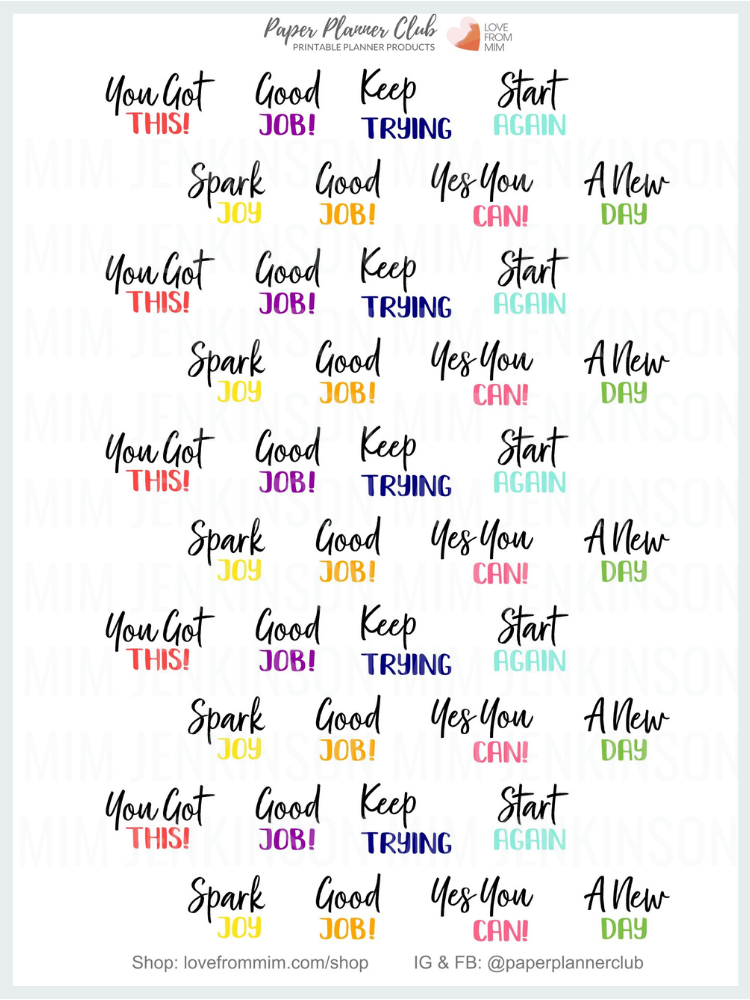 Ultimate FREE Printable Planner Stickers PDF List