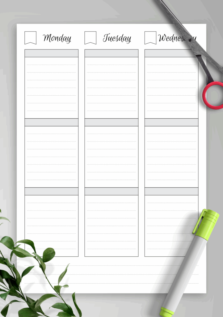 Undated Weekly Planner Printable