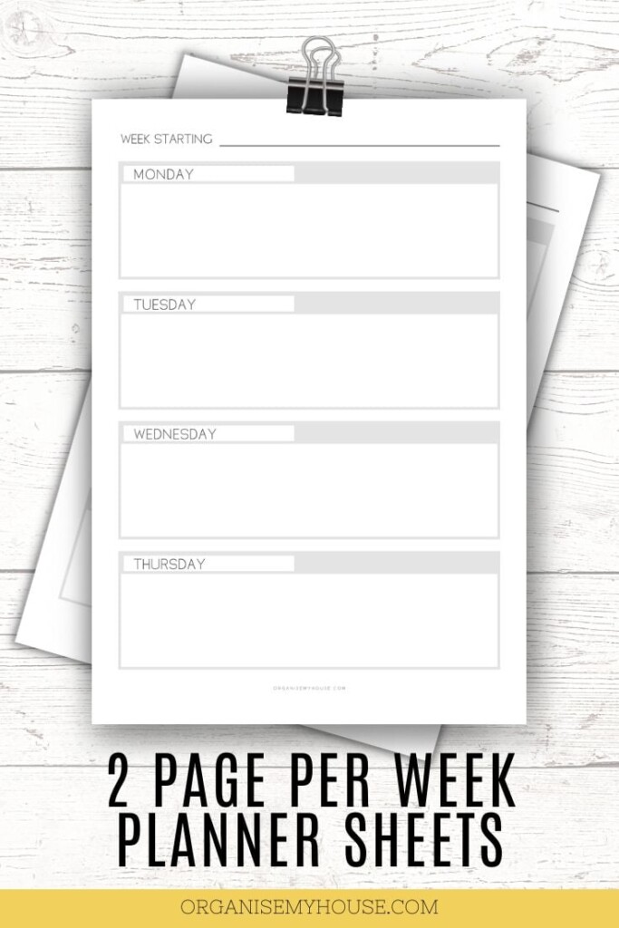Useful 2 Page Per Week Planner Printable A4 And Letter 