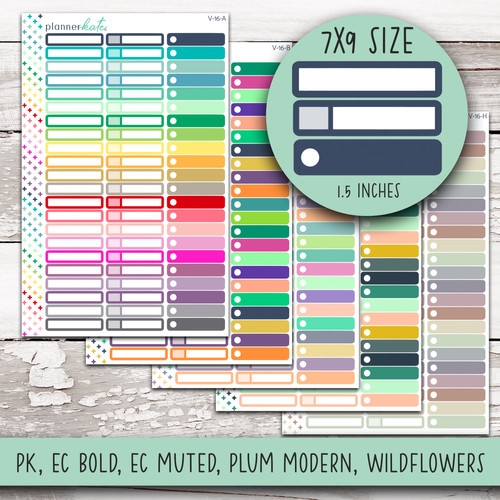 V 16 MIXED SKINNY LABELS For 7x9 PLANNER PlannerKate