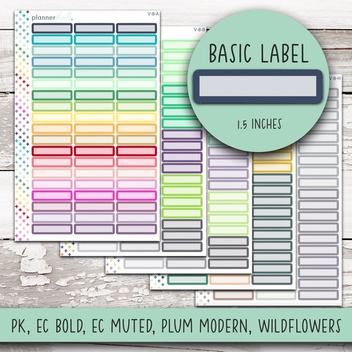 V 8 BASIC LABELS For 7x9 PLANNER PlannerKate