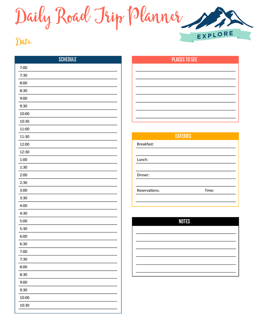 Wanderlust Road Trip Planner Printable Mooshu Jenne Free Printable