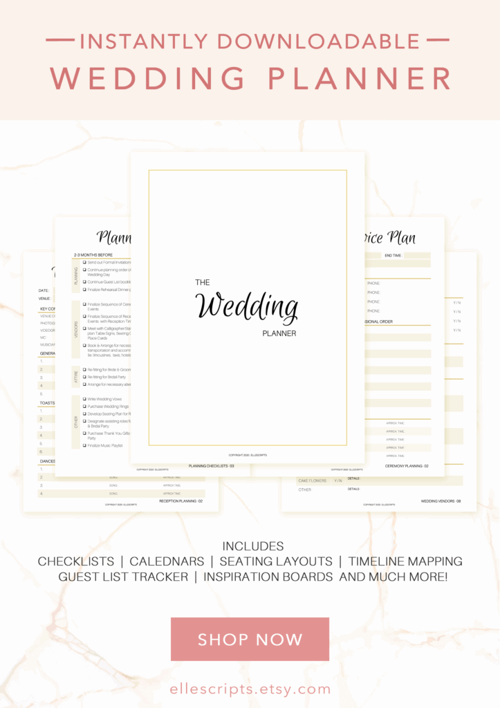 Wedding Planner Printable PDF Instant Download Wedding Etsy Canada 