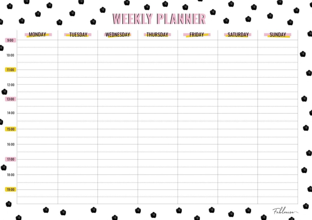 Week Planner Printable Printable Word Searches