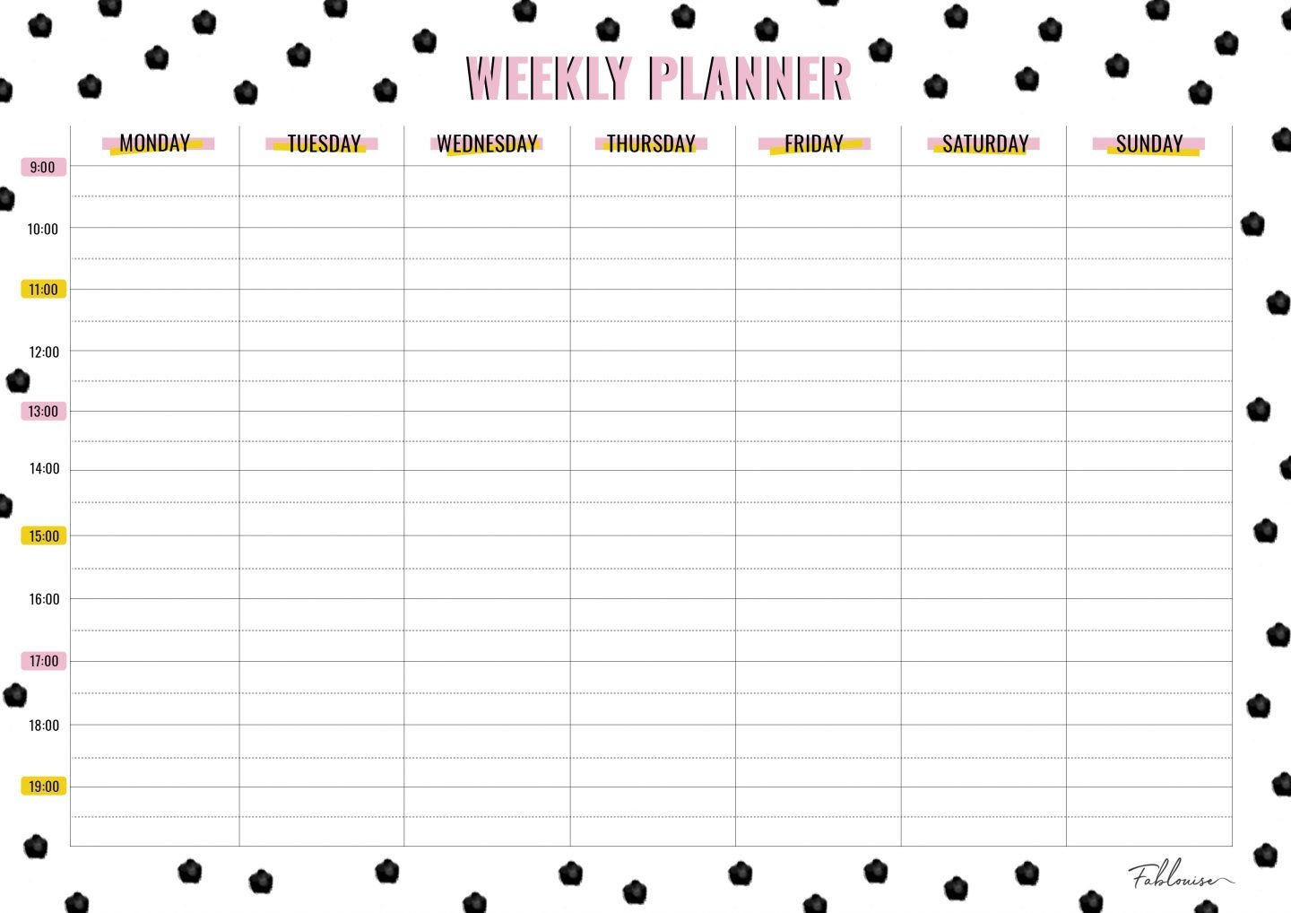Week Planner Printable Printable Word Searches