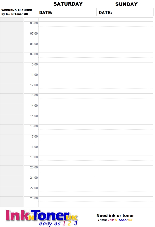 Weekend Planner Printable Shop Fresh