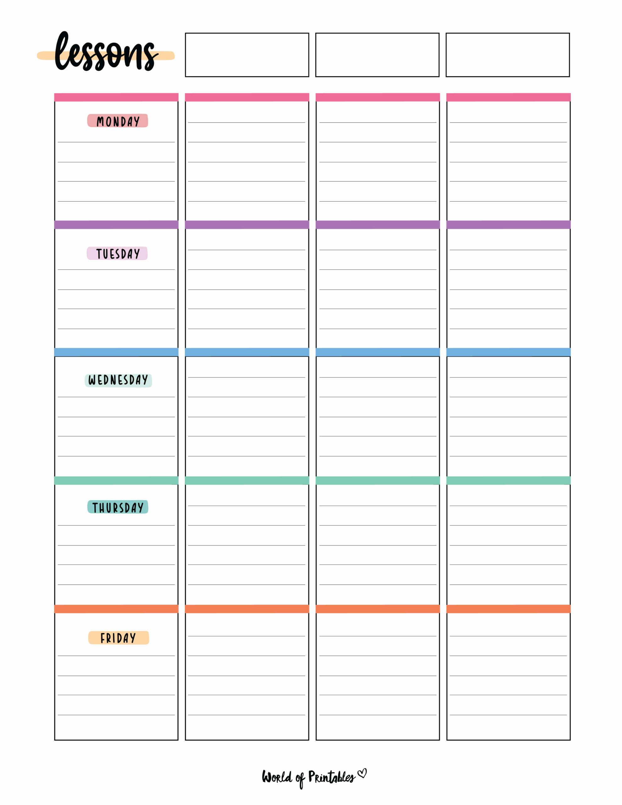 Weekly Cl Planner Template Infoupdate
