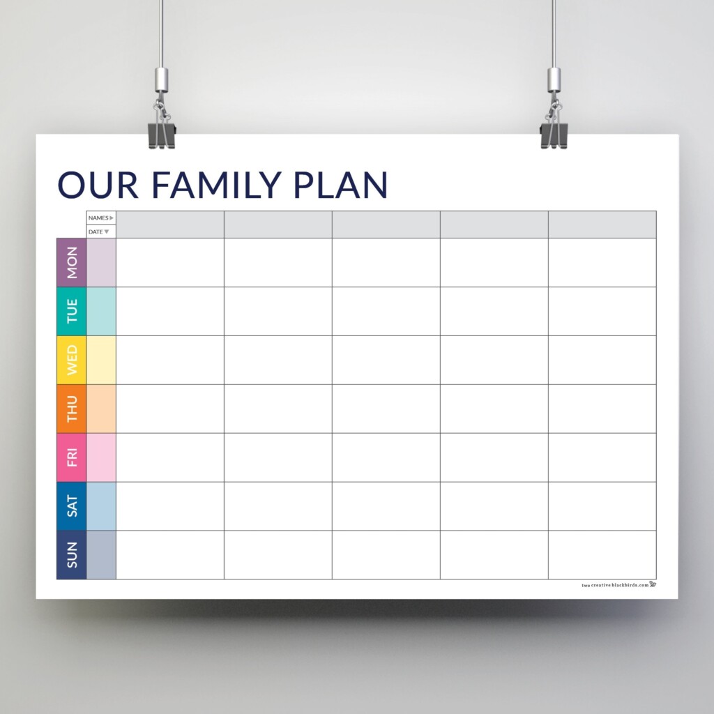Weekly Family Planner Printable