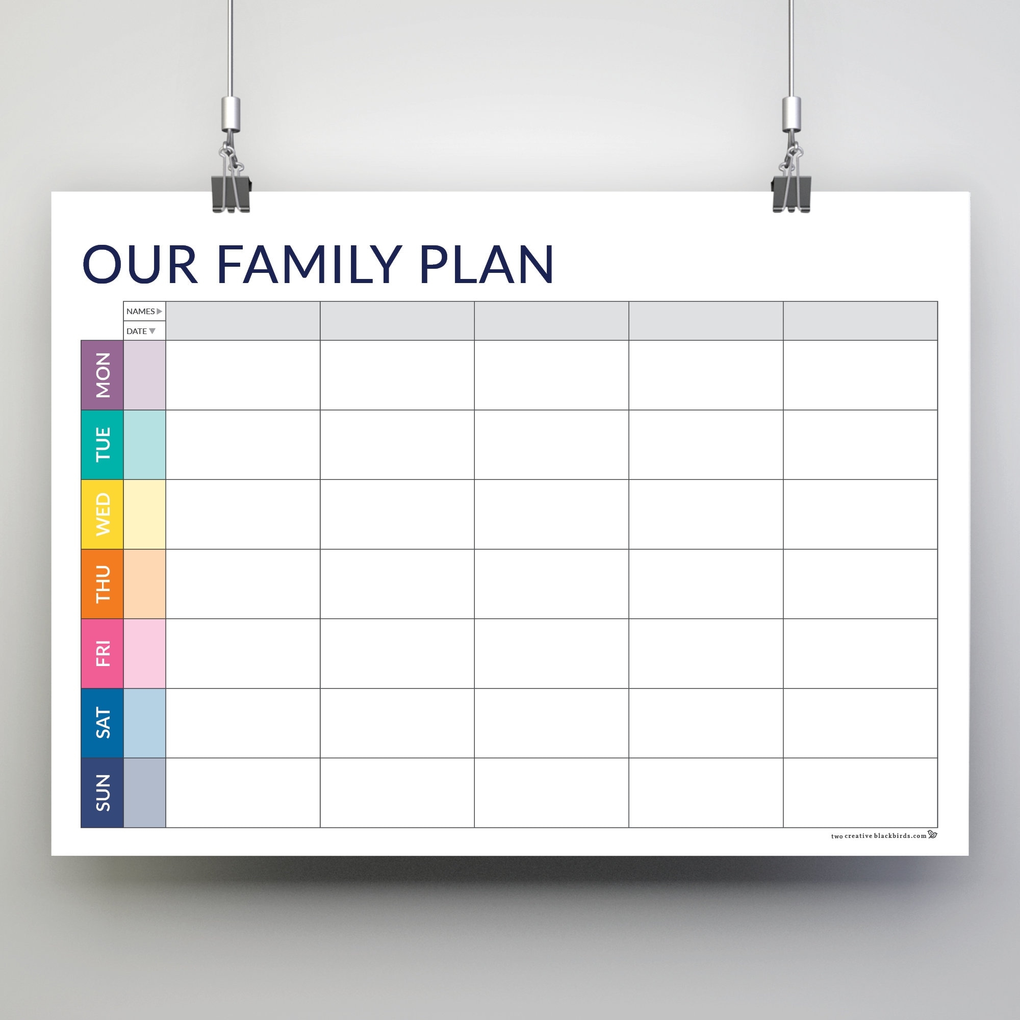 Weekly Family Planner Printable