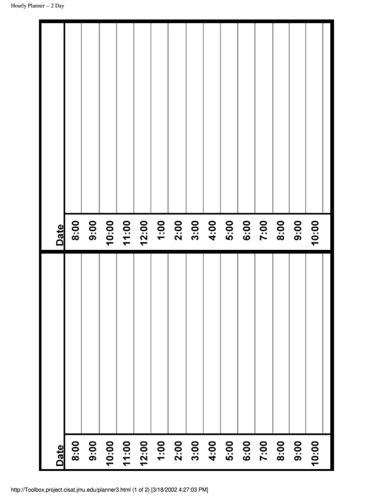 Weekly Hourly Planner Pdf Fill Online Printable Fillable Blank 